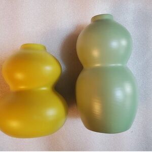 Bud Vases Yellow and Green Brand New